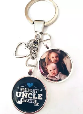 Personalised Photo Keyring Custom World's Best Uncle Gift Present Birthday • £6.95