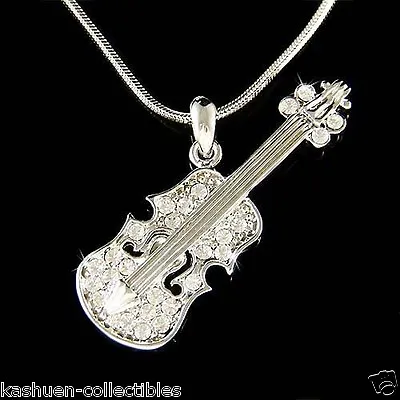 ~Violin Viola Cello Fiddle~ Made With Swarovski Crystal Musical Necklace Jewelry • $40