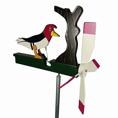 Woodpecker Whirligig Wind Spinner Handmade In USA • $117
