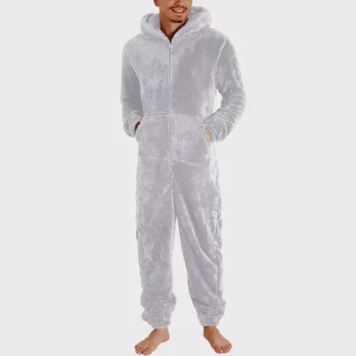 Women Men 1Onesie Hooded Teddy Bear Jumpsuit Fleece All In One Dressing Gown PJs • £24.99