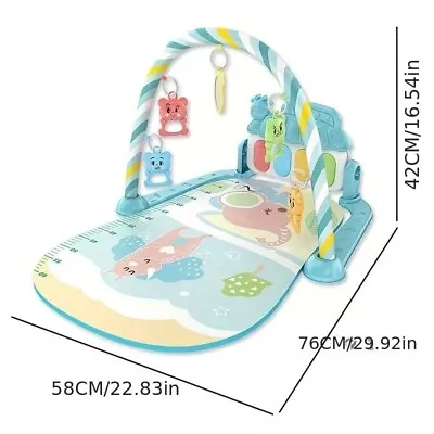 Gym Play Mat Baby Newborn Kid 3 In1 Fitness Music Lay Fun Piano Boy Girl Gift Uk • £15.40