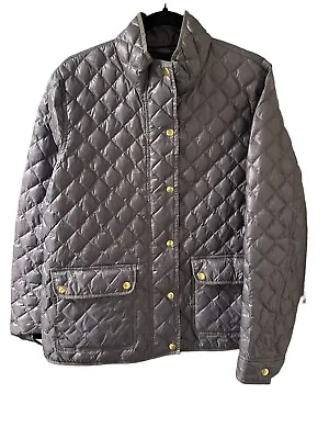 J Crew Puffer Charcoal Gray Rhomboid Pattern Jacket Quilted Down Puffy Size XL • $35