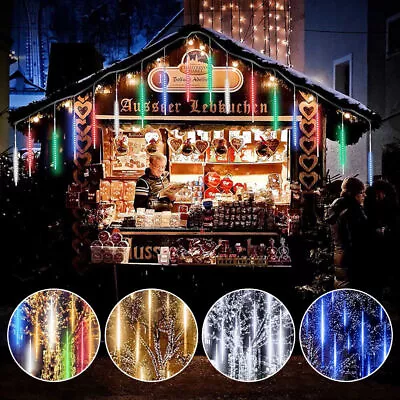 540 LED Lights Meteor Shower Rain 10 Tube Xmas Snowfall Tree Outdoor Lamp Decor • $25.99