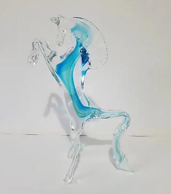 £25 • Buy Vintage Murano Style Glass Rearing Horse Figurine