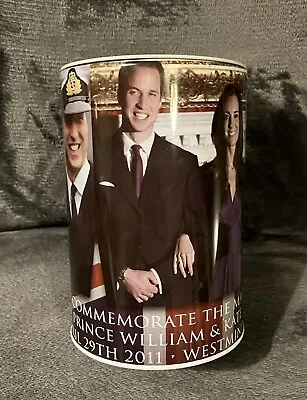 Commemorative ROYAL WEDDING Prince William Kate Middleton Money Box Storage Tin • £6.50