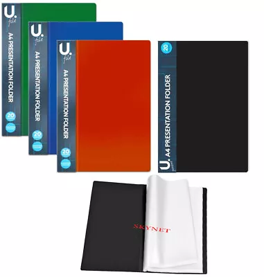 A4 Document / Certificate Display Folder 20 Transparent Pockets • £3.49