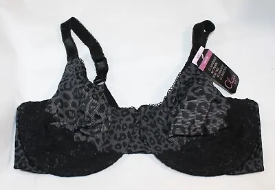 0NWT OLGA Luxury Lift BRA 35063  In BLACK/GRAY LEOPARD Print 42D • $25.99