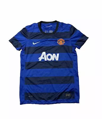 Nike Manchester United 2011/2012 Blue Black Away Futbol Soccer Jersey Youth SZ M • $35