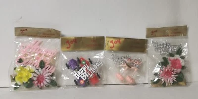 Vintage Kitsch Plastic Cake Decorations Bundle 60's 70's  • £9
