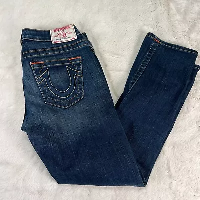 True Religion Lizzy Jeans Cut TRW4140 Womens Size 29 X 25 (Measured) Blue USA • $18.88