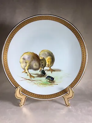 Minton Cabinet Plate. Ducklings & Beetles. Gustav Leonce 1875 Very Rare. • £380