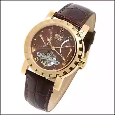 Wohler Marx Mens 38j Automatic Mechanical Watch New Free Usa S-h Brown Gold Tone • $134.99