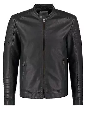 New Leather Jacket Mens Biker Motorcycle Real Leather Coat Slim Fit Black #1101 • $118