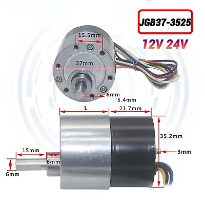 DC 12V 24V Brushless Motor 7RPM - 960RPM Slow Speed Full Metal Gear Motor CW/CCW • £112.62