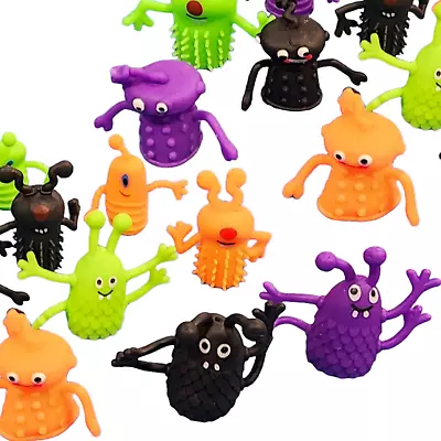 Halloween Finger Puppets Jigglers Stretchy Rubber Toy Monster Alien 12 Pack Lot • $9.48