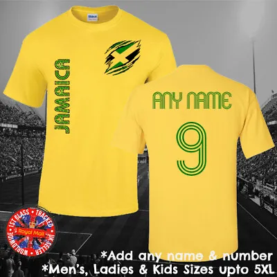 £9.99 • Buy Jamaica Football Fan T-shirt Personalised Mens Ladies Kids Euros World Cup