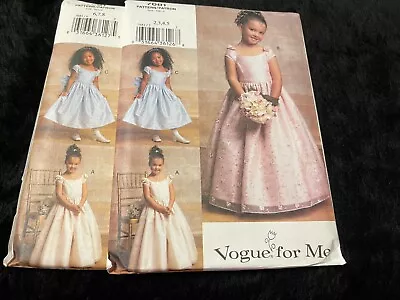 Vogue Pattern 7681 Little Girls Flower Girl~Formal Dress In 2 Lengths ~Overskirt • $3.25