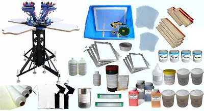 TechTongda New 4 Color 4 Station Color Screen Printing Package Kit A USA Stock • $1409.06