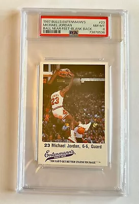 1987 Bulls Entenmann's #23 Michael Jordan Hof Blank Back Psa 8 Nm-mint Card! • $250