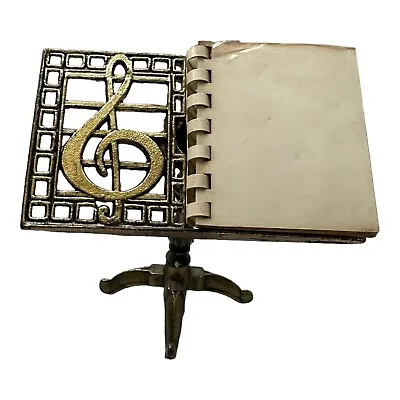 Easel Stand Music Note Mini Vintage Ornate Lyre Brass Metal Music Photo Album • $14.99