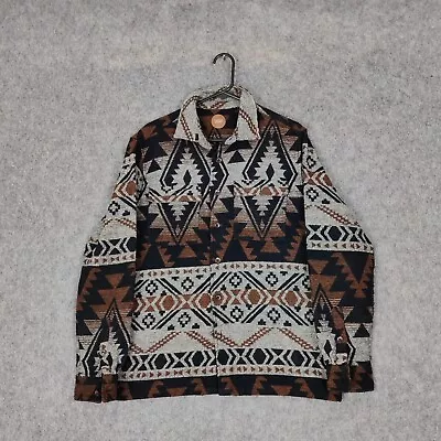 Common People Jacket Mens Large Overshirt Shacket Aztec Navajo Southwestern • £49.99