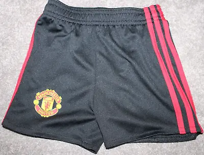 MANCHESTER UNITED Football Shorts Black Adidas Babys 3 To 6 Months • $12.43