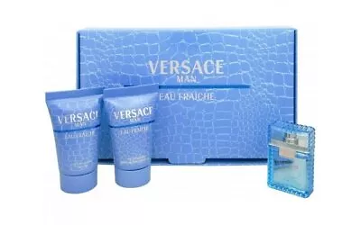 VERSACE MAN Eau Fraiche 0.17 Oz EDT Mini + 25 Ml After Shave & Shower Gel SET • $21.90