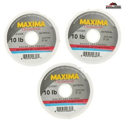 3 Spools Maxima Leader Wheel 10 Lbs Test Fishing Line Chameleon ~ New • $17.95