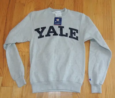 Nwt New Adult Champion Yale University Crew Neck Sweatshirt Grey Licensed Sz. Xs • $26.99