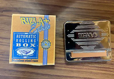 Vtg Rizla+ Extras Automatic Rolling Machine Stainless Box Roll Tobacco Cigarette • $39.99