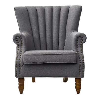 Chesterfield Classic Buttoned Wing Back Fireside Armchair Sofa Queen Anne Chair • £185.95