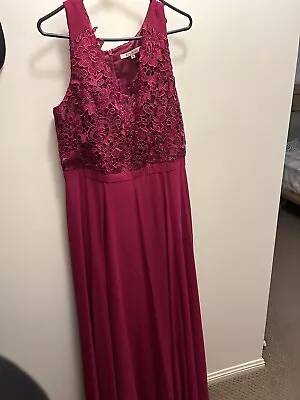 Review Formal Pink Raspberry Dress 16 Gown Long • $90