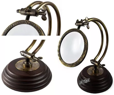 Desktop Handheld Magnifying Glass With Stand Antique Magnifier Vintage Decor 5X • £48.19