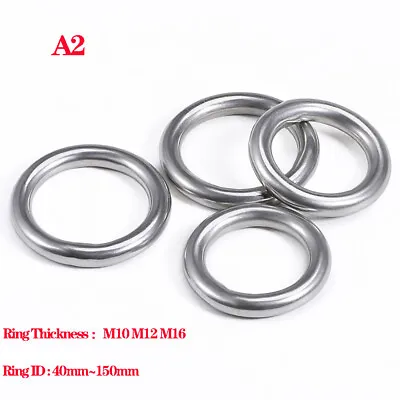 40~150mm Round Welded O Rings A2 Stainless Steel Heavy Duty Metal O Ring Smooth • $8.69