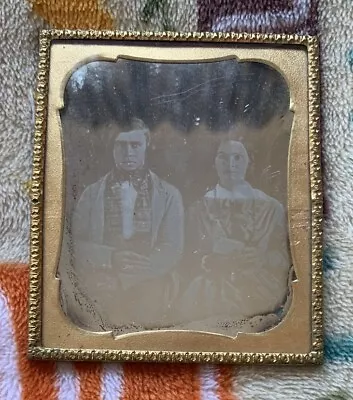 Antique Photograph Photo Picture Couple Man Woman Daguerreotype • $25