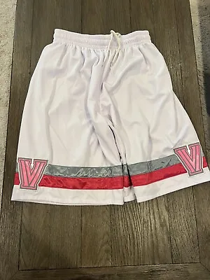 Mens Vintage Villanova Wildcats White Pink Breast Cancer Basketball Shorts Large • $19.50