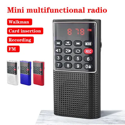 Rechargeable Mini Digital Radio MP3 Music Player FM USB SD Card Speaker Portable • $17.85