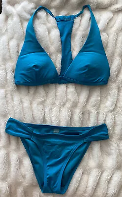 Victoria Secret Xs Teal/peacock Blue Halter T-back Bikini • $25