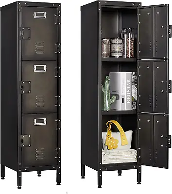 Metal Locker Storage Cabinet 48  Lockers Locking Cabinet Lockers For Employees • $100.99