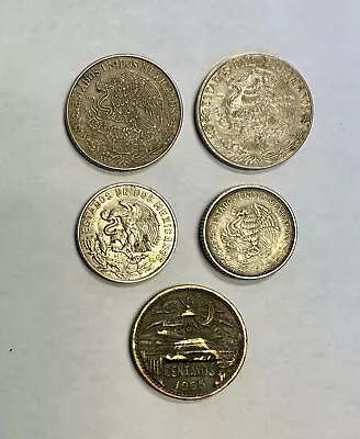 1955-1981 Mexico Coin Set - 50 Pesos 20 & 50 Centavos Un Pesos • $6.46