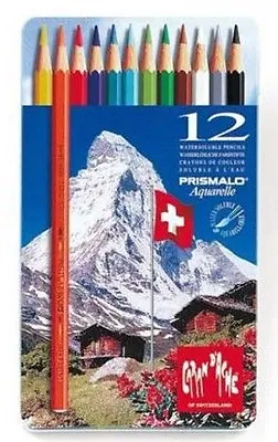 Caran D'ache Prismalo Aquarelle Watercolour Pencil 12 Colour Tin • £25.99