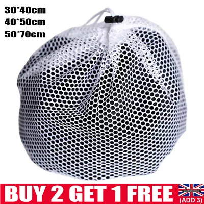 Washing Machine Mesh Net Bags Laundry Bag Large Thickened Wash Bags Reusable UK • £4.55