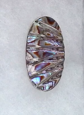 Sterling Silver Abalone Oval Pin Ataahua New Zealand Vintage 1950s Signed Bee  • $39.95