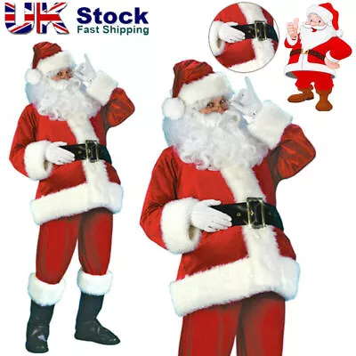 £6.25 • Buy Santa Claus Costume Suit Father Adult Cosplay Fancy Dress Dress Xmas Outfit SO