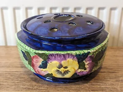 Antique Maling 1930's Blue Viola Pansy Vase/Bowl Ringtons Newcastle • £14.99