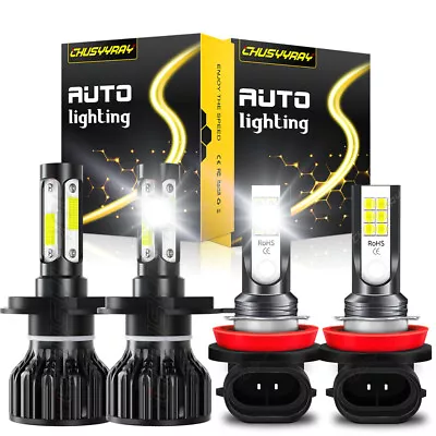 4x H4 H11 White LED Headlight Fog Light Combo Kit For Toyota Highlander 2008-10 • $25.99