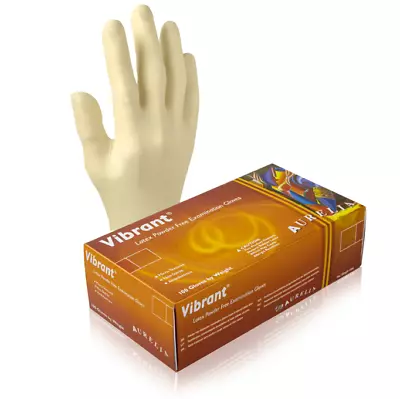 White Latex Exam Gloves Aurelia Vibrant 5.5 Mil - Powder Free Disposable • $14.99