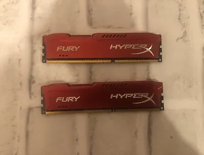 £24.99 • Buy Hyperx Fury 8gb (2x4GB) DDR3 Memory Ram RED