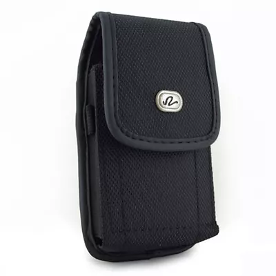 $7.47 • Buy Black Vertical Heavy Duty Rugged W/ Belt Clip Case Pouch 4.21 X 1.96 X 0.59 Inch