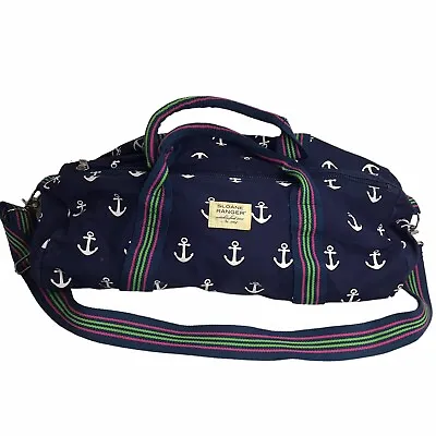 Sloane Ranger Anchor Duffle Navy Blue Shoulder Strap Travel Bag 22 X 15 Nautical • $24.73